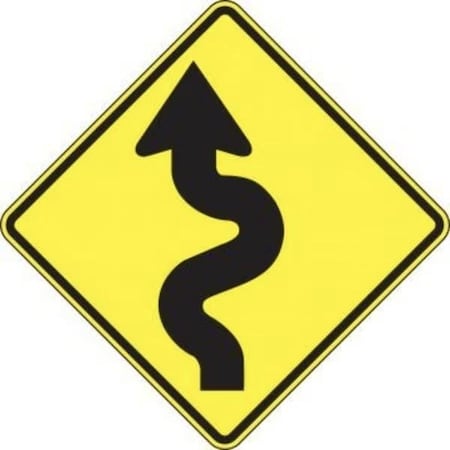 Accuform DIRECTION SIGN LEFT WINDING ROAD 30 in  X FRW293RA